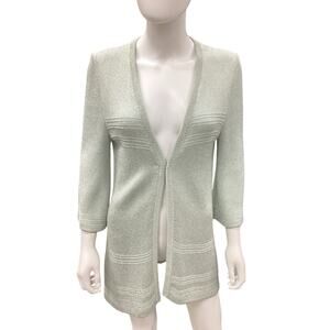 St.John Sport By Marie Gray Cardigan Women’s SZ S Fine Knit NoClosure Mint Color